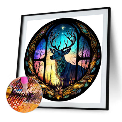 Glass Painted Deer - Full Square Drill Diamond Painting 40*40CM