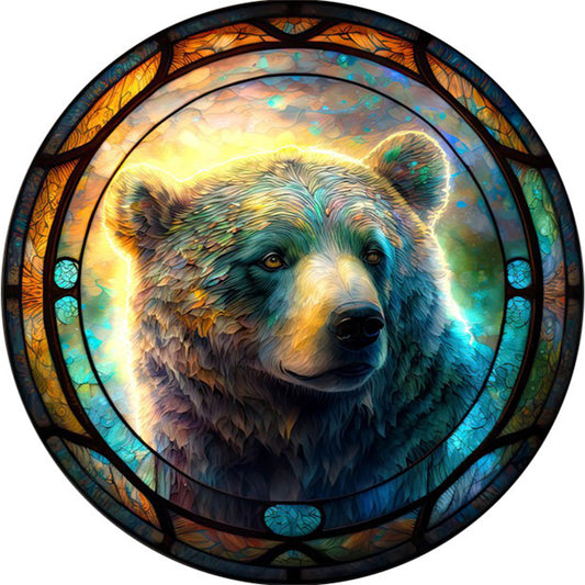 Glass Painted Bear - Full Square Drill Diamond Painting 40*40CM