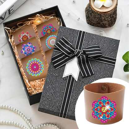 6pcs Diamond Painting Cup Sleeve Leather DIY Embroidery Art Craft Kit Home Decor