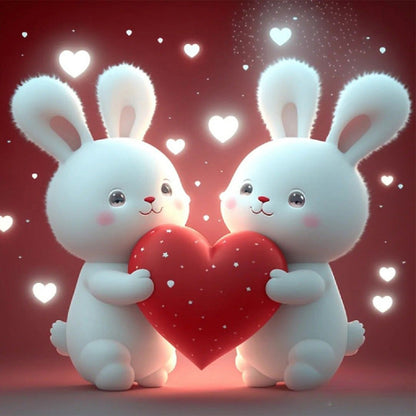 Love Bunny - Full Round Drill Diamond Painting 30*30CM