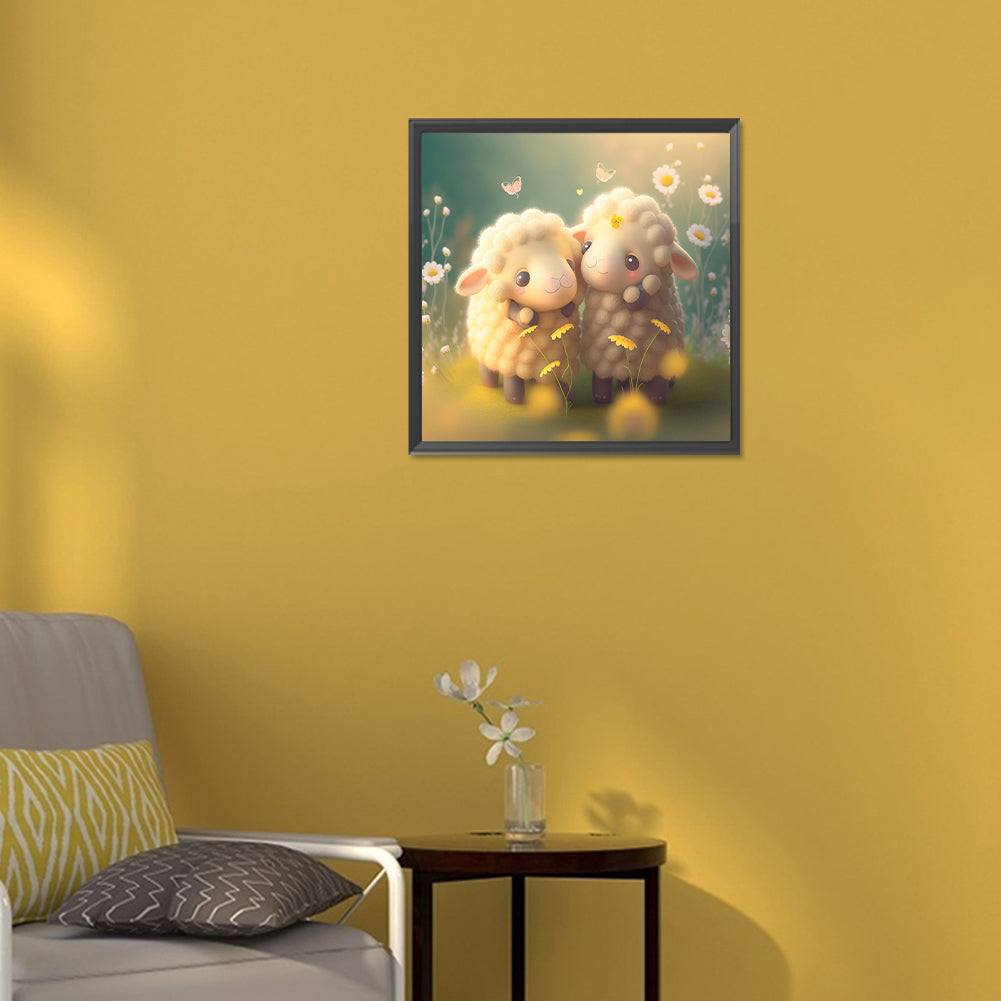 Love The Little Sheep - Full Round Drill Diamond Painting 30*30CM