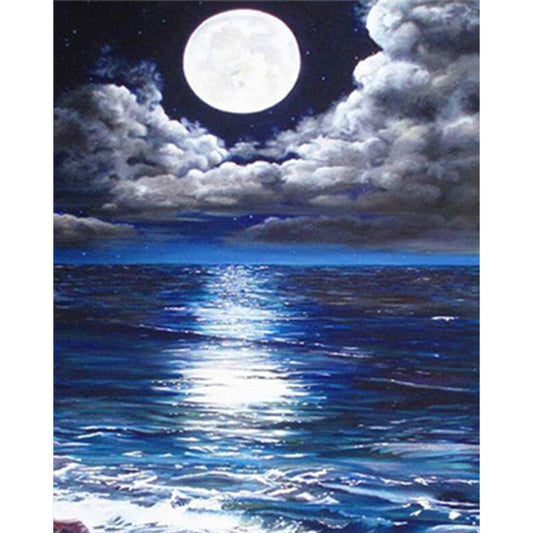 Moonlight Blue Beach - Full Square Drill Diamond Painting 40*50CM