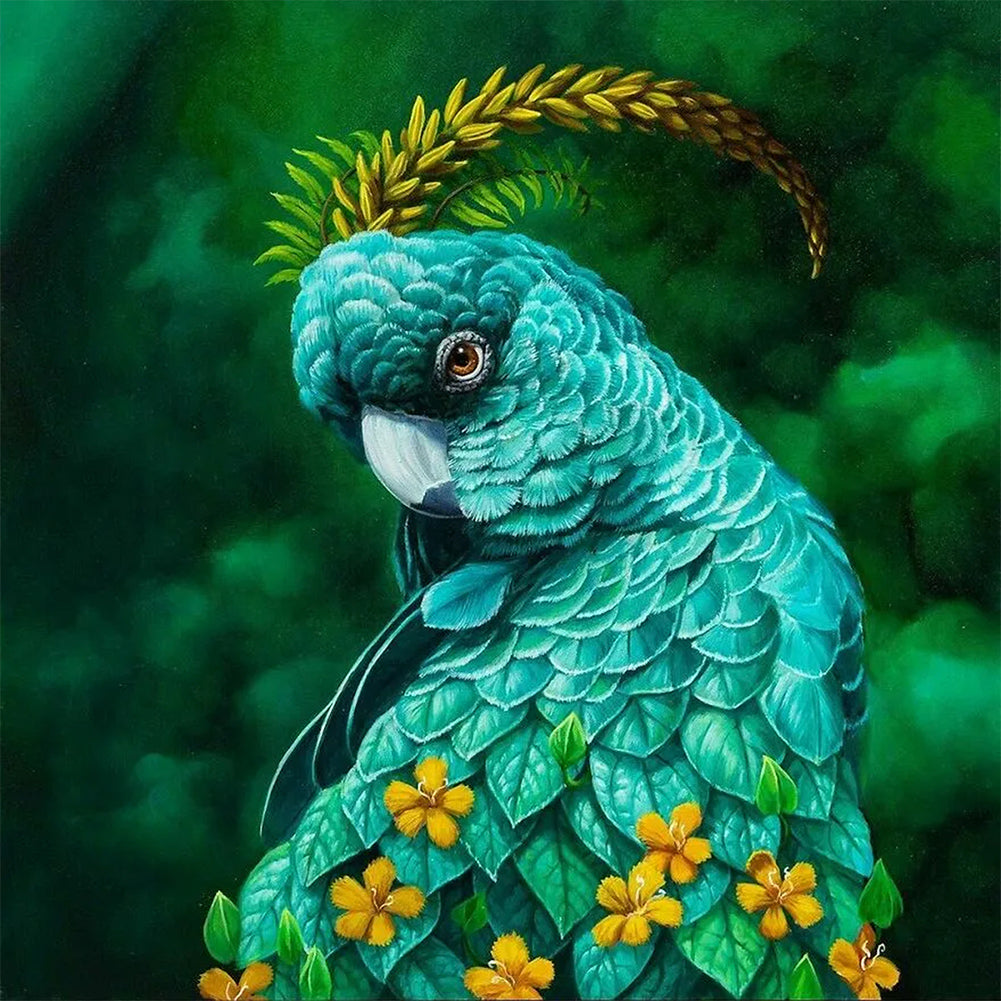 Green Parrot - Full Round Drill Diamond Painting 40*40CM