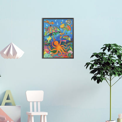 Octopus In The Underwater World - Full Round Drill Diamond Painting 30*40CM