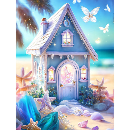 Seaside Cottage - Full Round Drill Diamond Painting 30*40CM