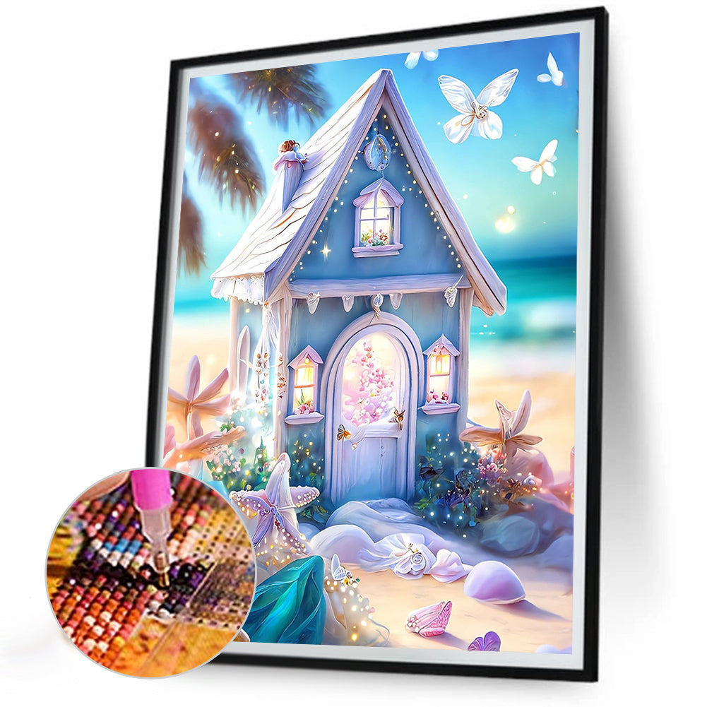 Seaside Cottage - Full Round Drill Diamond Painting 30*40CM
