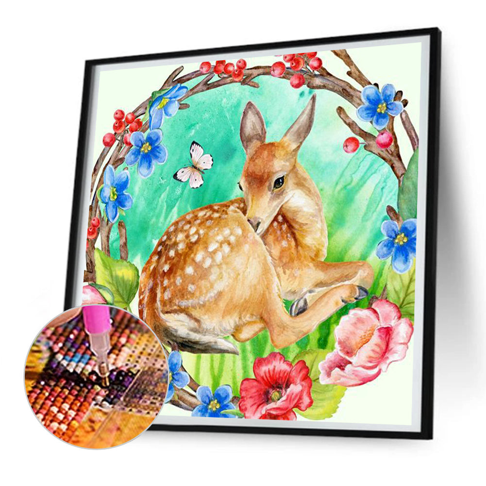 Sika Deer - Full Round Drill Diamond Painting 30*30CM