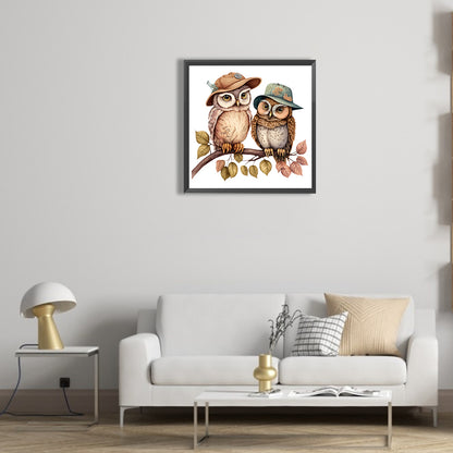 Owl - Full Round Drill Diamond Painting 30*30CM