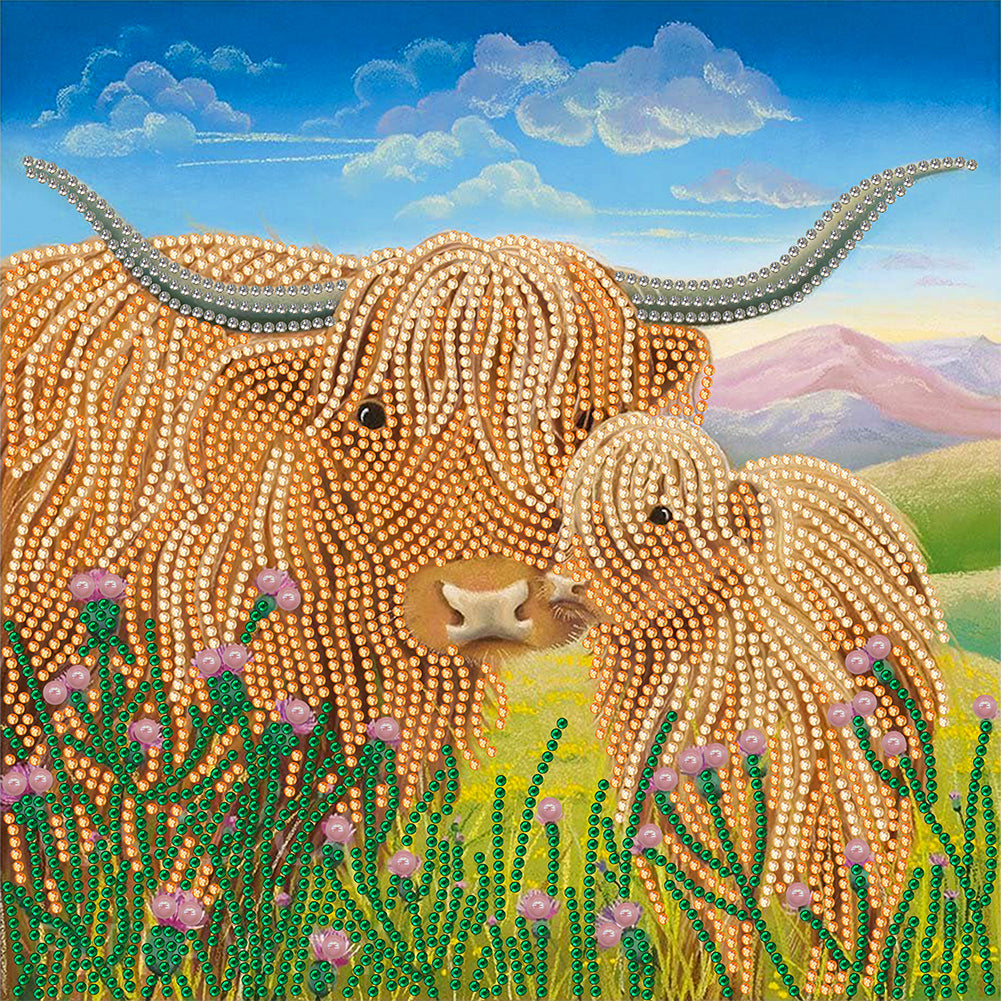 Highland Yak - Special Shaped Drill Diamond Painting 30*30CM