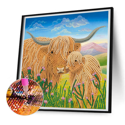 Highland Yak - Special Shaped Drill Diamond Painting 30*30CM
