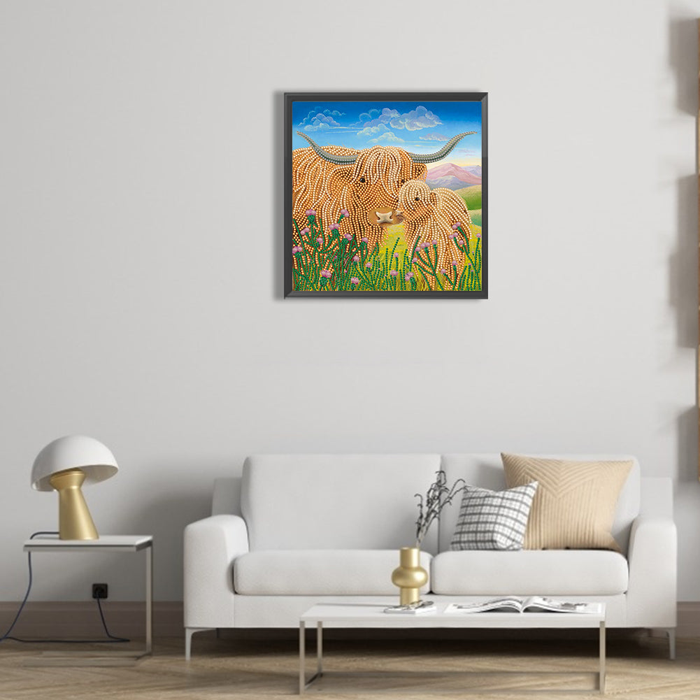 Highland Yak - Special Shaped Drill Diamond Painting 30*30CM