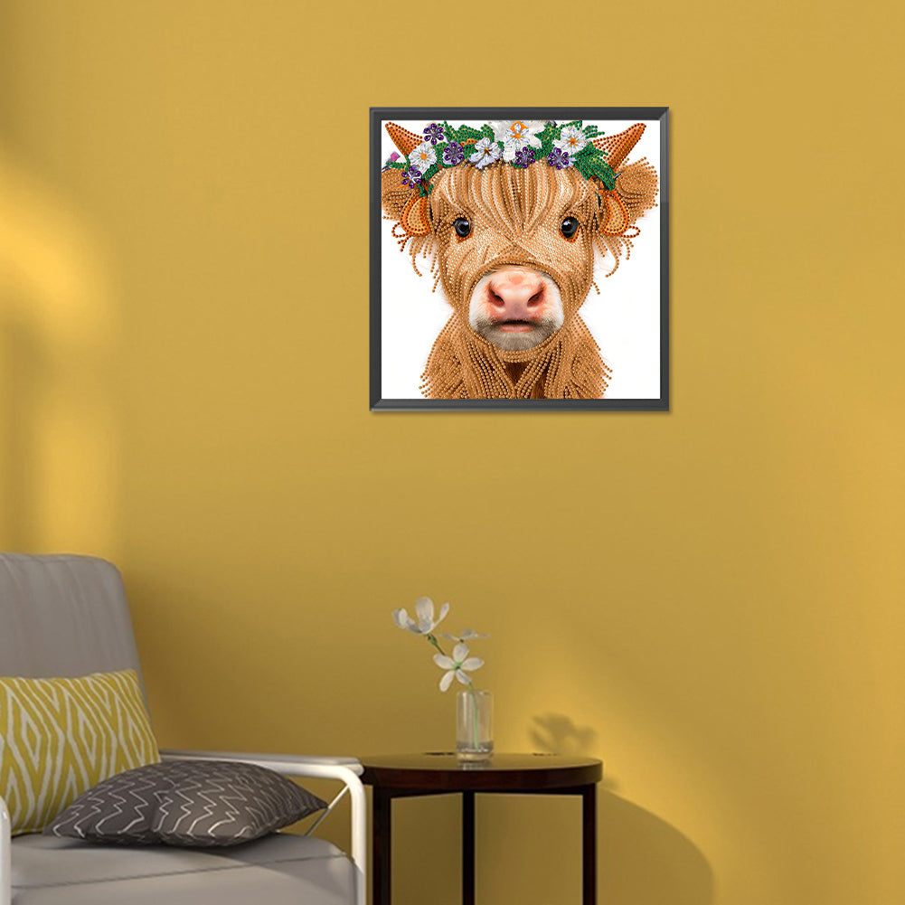 Highland Yak - Special Shaped Drill Diamond Painting 30*30CM