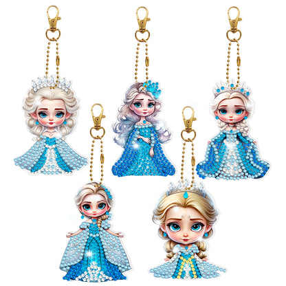 5D Diamond Art Key Rings Double Sided DIY Cartoon Gifts for Beginners Home Decor