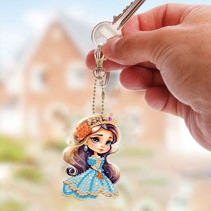 5D Diamond Art Key Rings Double Sided DIY Cartoon Gifts for Beginners Home Decor