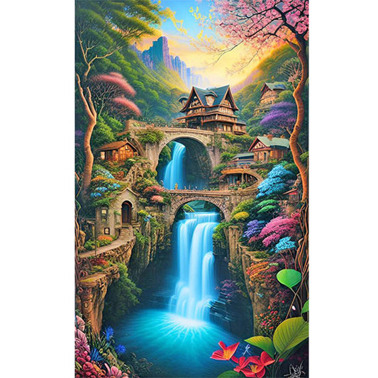 Vertical Waterfall - Full Round Drill Diamond Painting 40*65CM