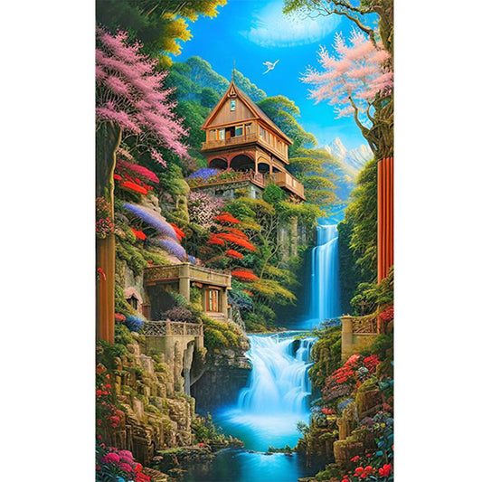 Vertical Waterfall - Full Round Drill Diamond Painting 40*65CM