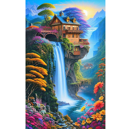 Vertical Waterfall - Full Round Drill Diamond Painting 40*65CM