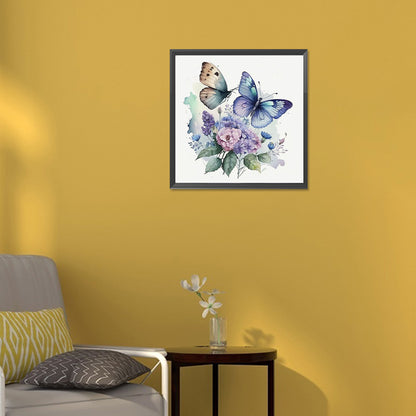 Watercolor Butterflies - Full Round Drill Diamond Painting 30*30CM