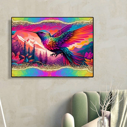 Rainbow Border Hummingbird - Full Round Drill Diamond Painting 40*30CM