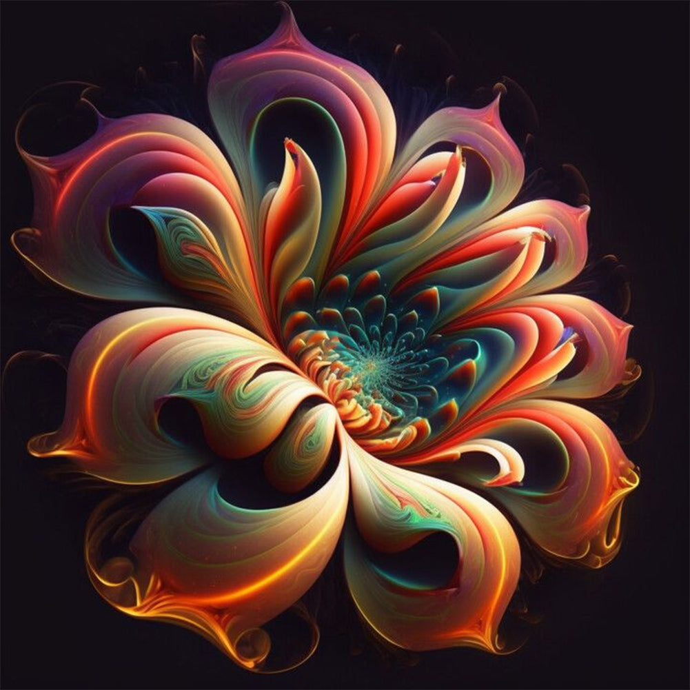 Psychedelic Flowers - Full Round Drill Diamond Painting 30*30CM
