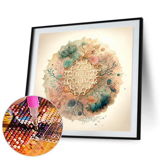 Light Color Mandala - Full Round Drill Diamond Painting 30*30CM