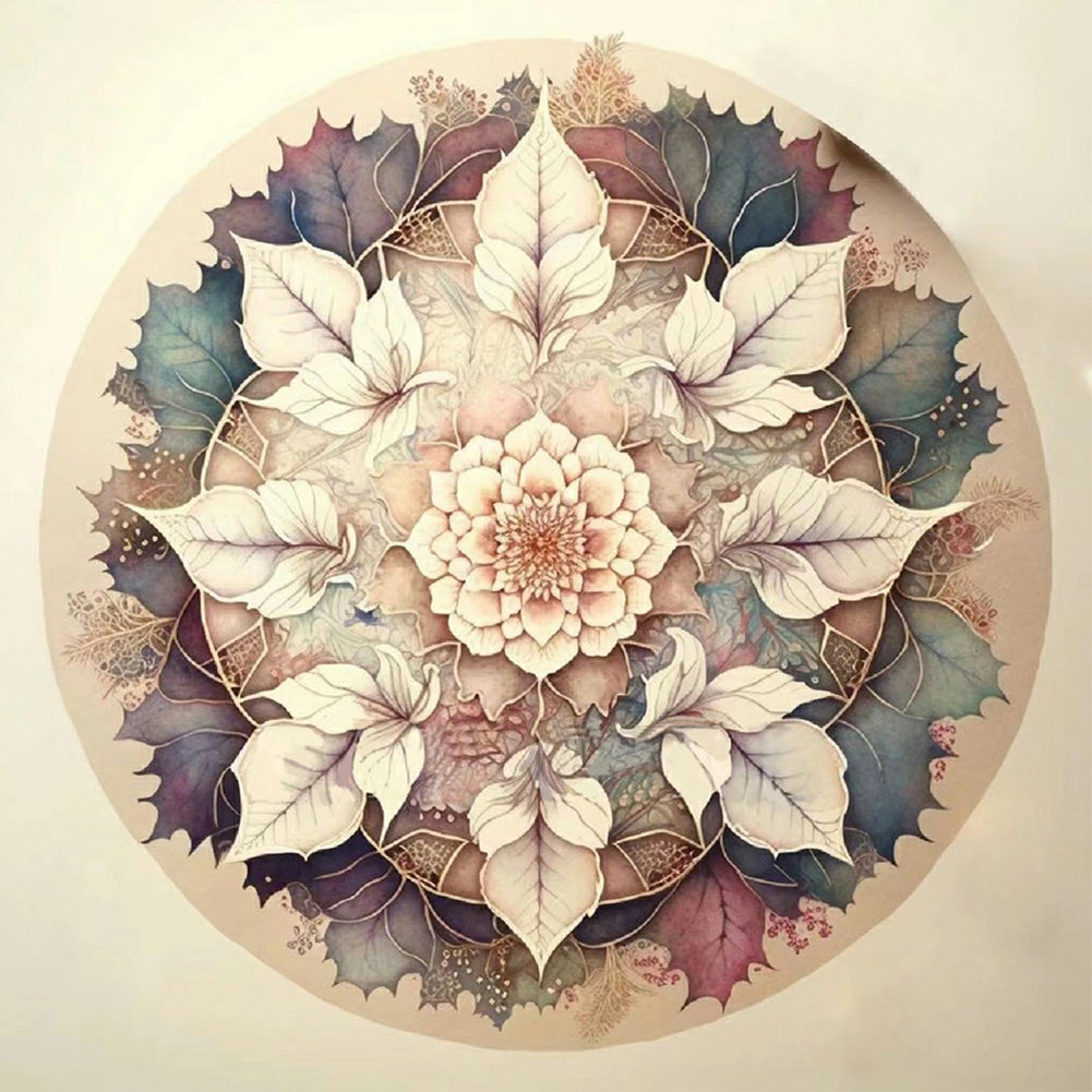 Light Color Mandala - Full Round Drill Diamond Painting 30*30CM