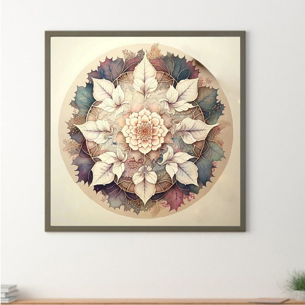 Light Color Mandala - Full Round Drill Diamond Painting 30*30CM