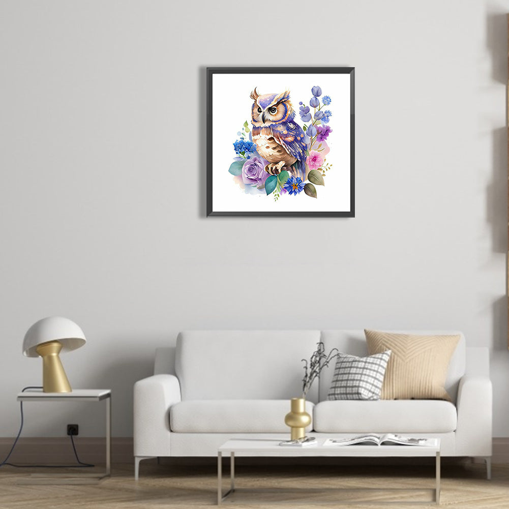 Owl - Full Round Drill Diamond Painting 30*30CM