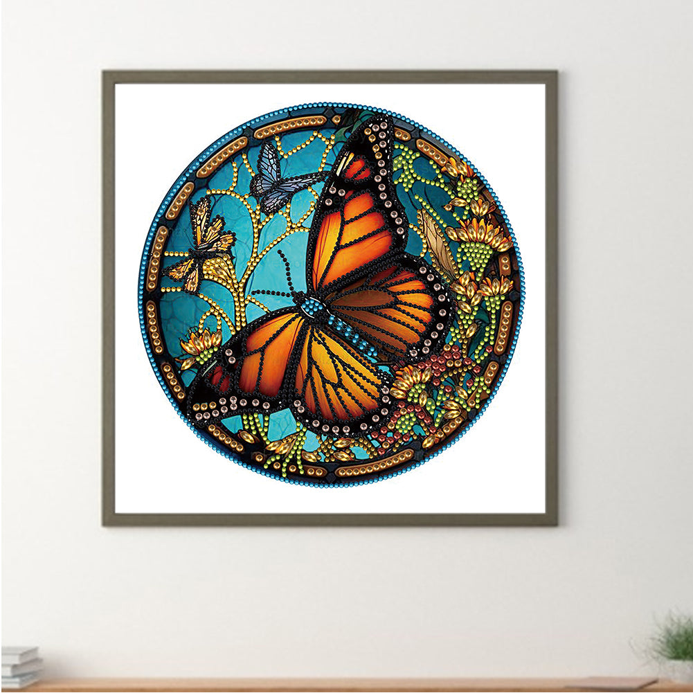 Butterfly Glass Painting - Special Shaped Drill Diamond Painting 30*30CM