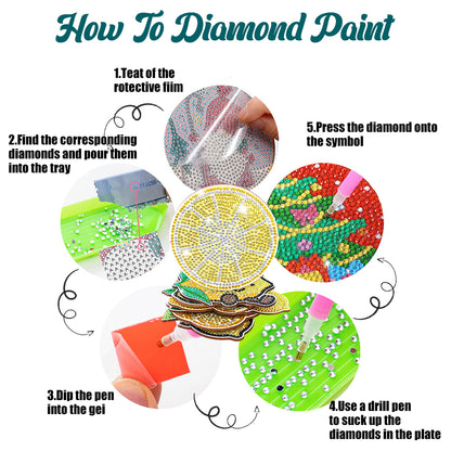 DIY Crystal Drink Coasters Anti Slip Coasters Spot Drill Coaster for Adults Kids