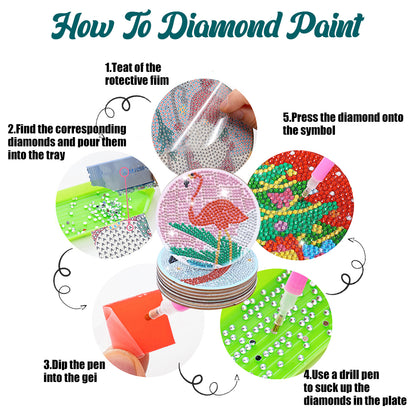 DIY Crystal Drink Coasters Anti Slip Coasters Spot Drill Coaster for Adults Kids