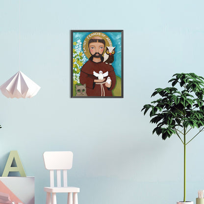 Saint Francis Of Assisi - Full Round Drill Diamond Painting 30*40CM