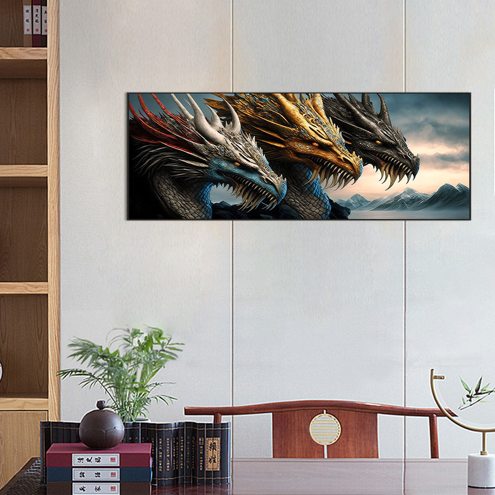 Dragon In Norse Mythology - Full Round Drill Diamond Painting 95*35CM