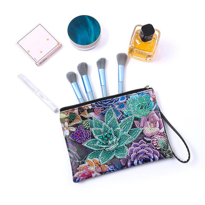 DIY Diamond Painting Wallet Purse Flowers Rhinestone Mosiac Handbag Women Clutch