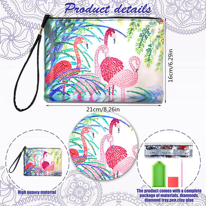 DIY Diamond Painting Wallet Purse Flowers Rhinestone Mosiac Handbag Women Clutch