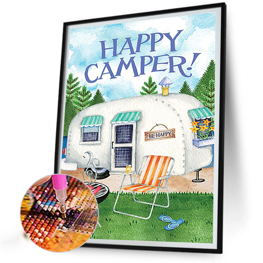 Camping - AB Dril Square Diamond Painting 30*40CM