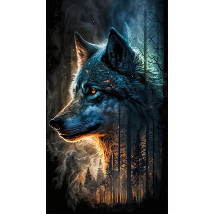 Night Wolf - Full Round Drill Diamond Painting 40*70CM