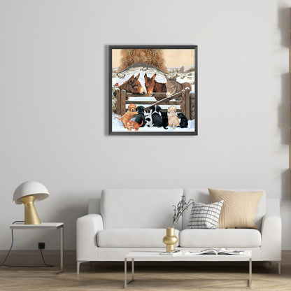 Donkey And Dog - Full Square Drill Diamond Painting 30*30CM