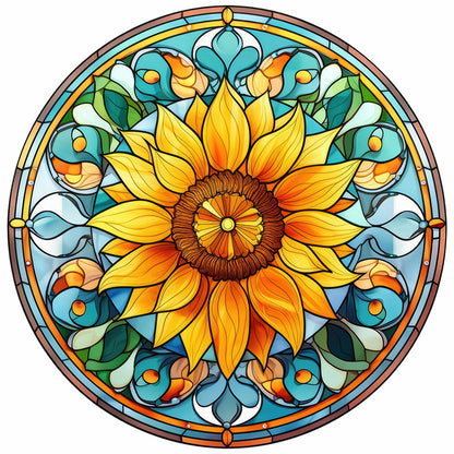 Sunflower Glass Painting - Full Round Drill Diamond Painting 30*30CM