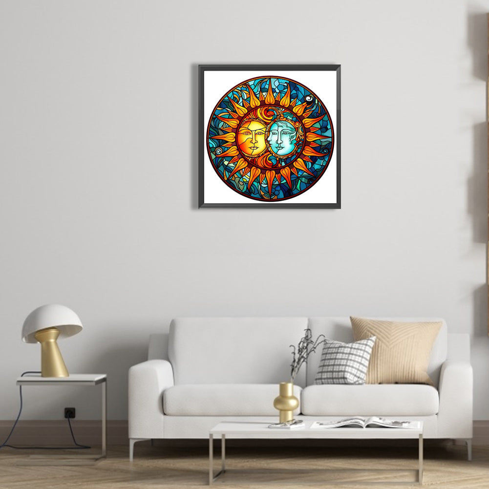 Star And Moon Glass Painting - Full Round Drill Diamond Painting 30*30CM