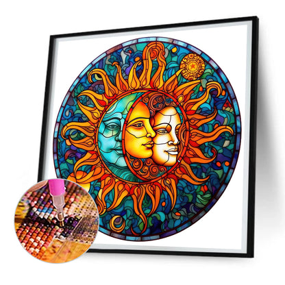 Star And Moon Glass Painting - Full Round Drill Diamond Painting 30*30CM