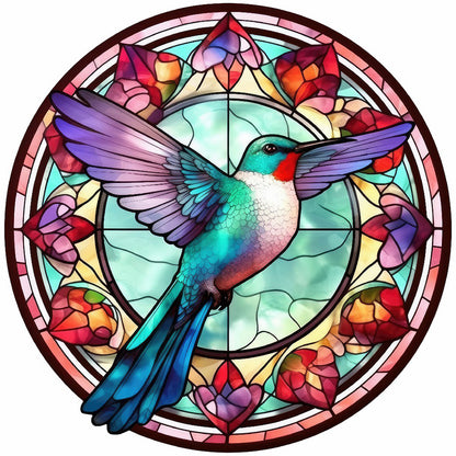 Hummingbird Glass Painting - Full Round Drill Diamond Painting 30*30CM