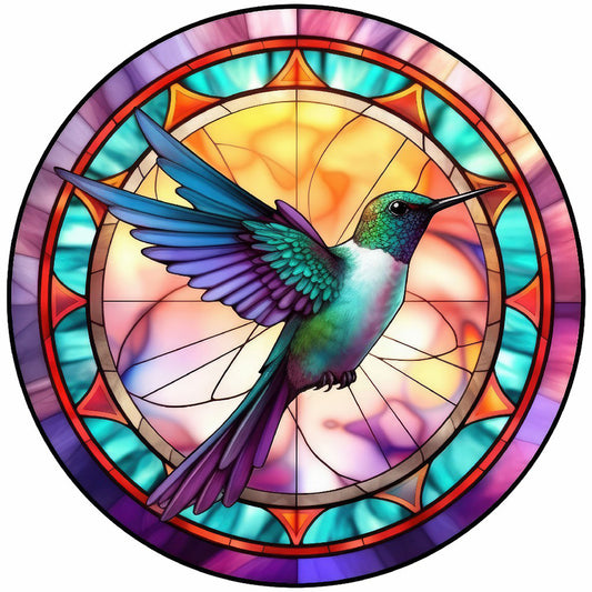 Hummingbird Glass Painting - Full Round Drill Diamond Painting 30*30CM