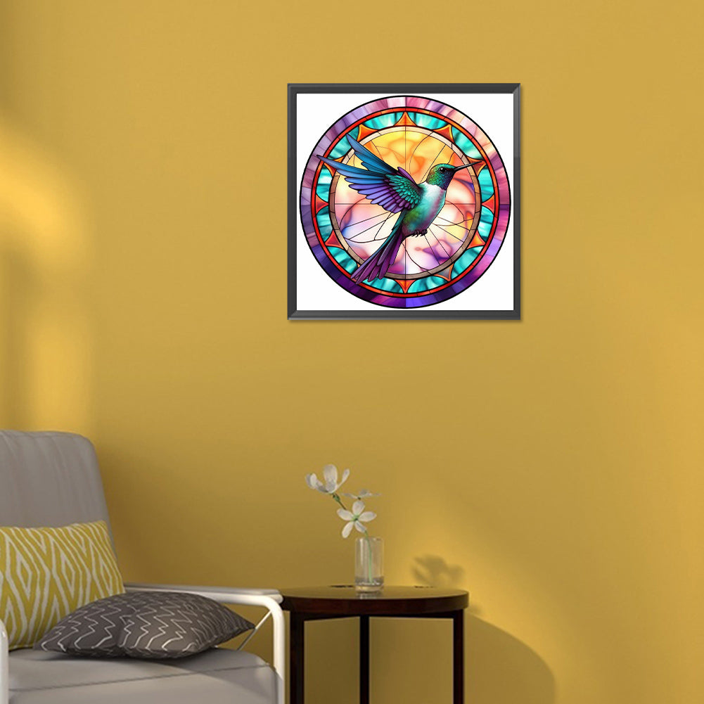 Hummingbird Glass Painting - Full Round Drill Diamond Painting 30*30CM