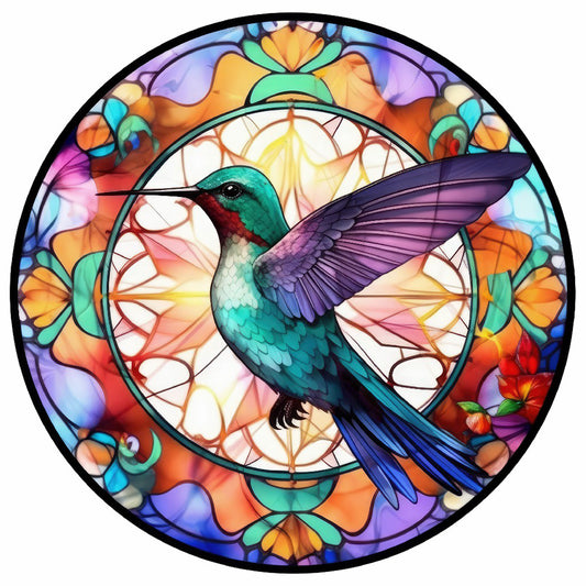 Hummingbird Glass Painting - Full Round Drill Diamond Painting 30*30CM