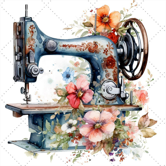 Sewing Machine - Full Round Drill Diamond Painting 30*30CM