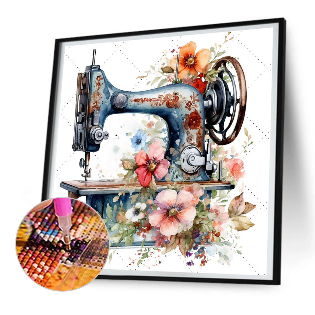 Sewing Machine - Full Round Drill Diamond Painting 30*30CM