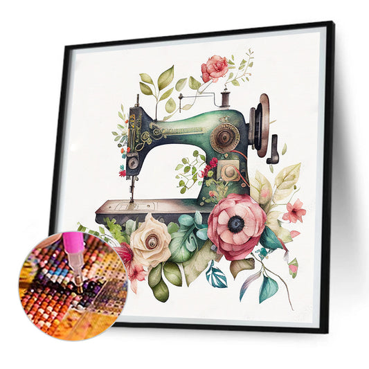 Sewing Machine - Full Round Drill Diamond Painting 30*30CM