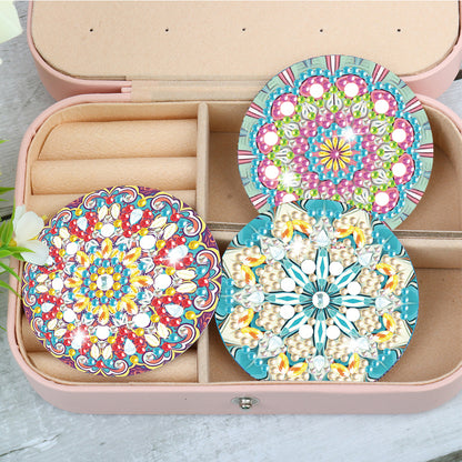 3pcs Crystal Diamond Mirror Portable DIY Art Craft Set Datura for Adult and Kids