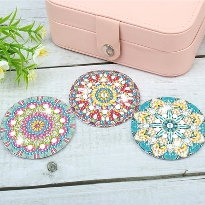 3pcs Crystal Diamond Mirror Portable DIY Art Craft Set Datura for Adult and Kids